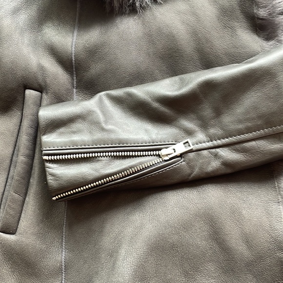 All Saints Caradon Shearling Jacket US 0 - Picture 4 of 9